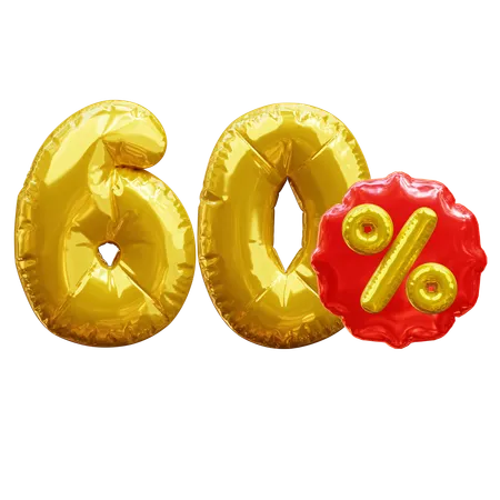 60 percent  3D Icon