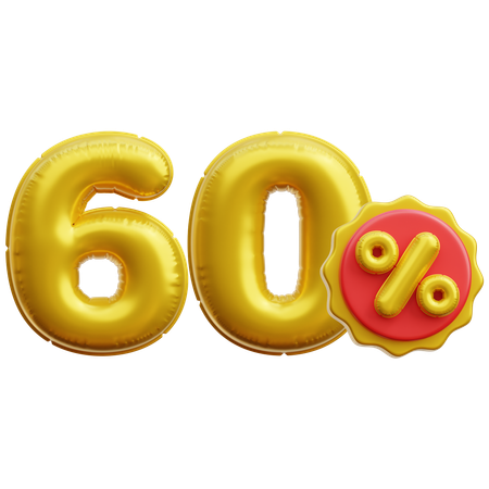 60 Percent  3D Icon