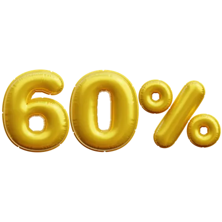 60 Percent  3D Icon