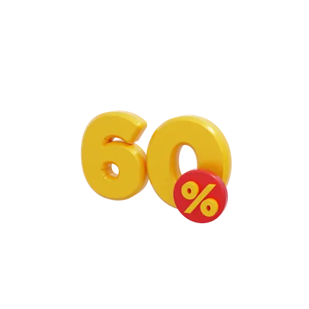 60 Percent  3D Icon