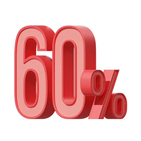 60 Percent  3D Icon