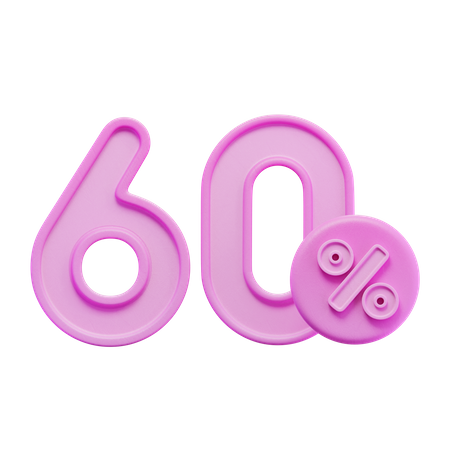 60 Percent  3D Icon