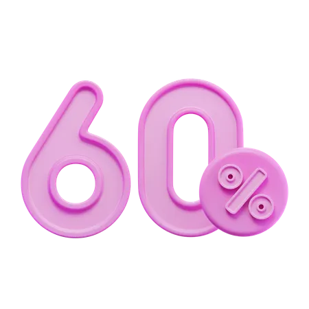 60 Percent  3D Icon