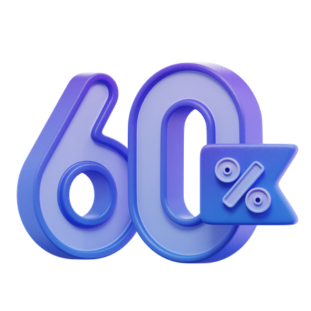 60 Percent  3D Icon