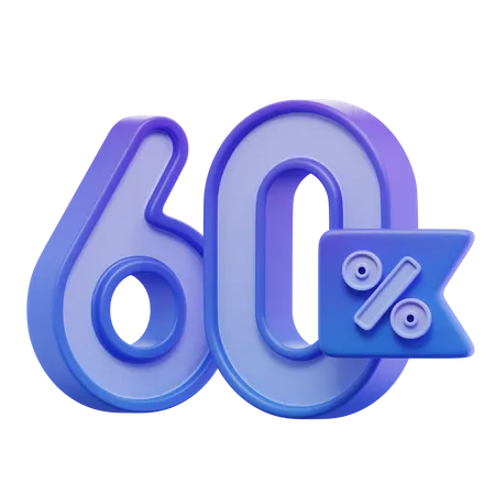 60 Percent  3D Icon