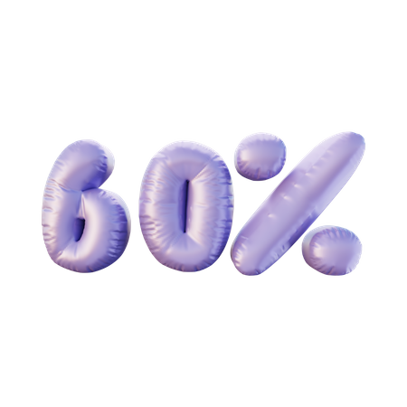 60 Percent  3D Illustration