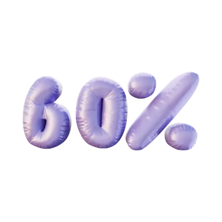 60 Percent  3D Illustration