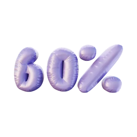 60 Percent 3D Illustration