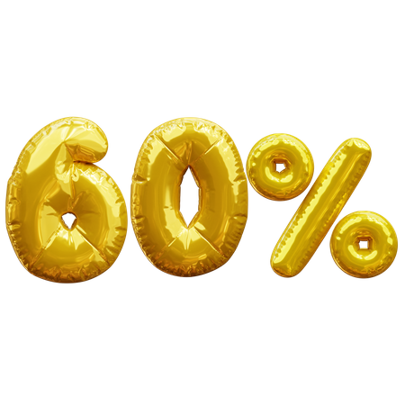 60 percent  3D Icon