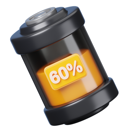 60 Percent Battery  3D Icon