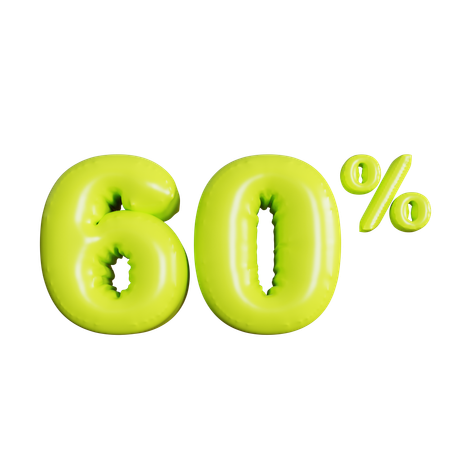60 Percent Discount  3D Icon