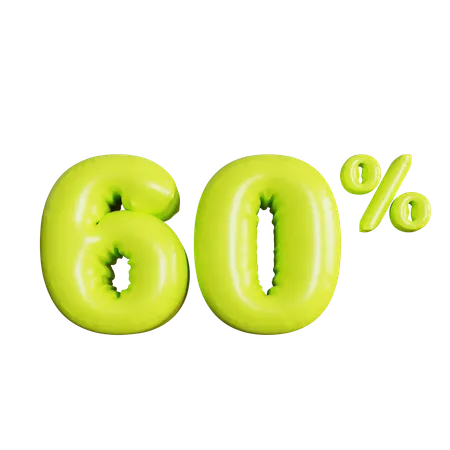 60 Percent Discount  3D Icon