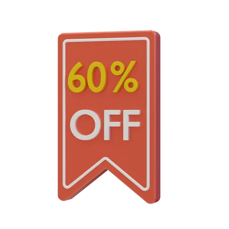 60 percent discount  3D Icon