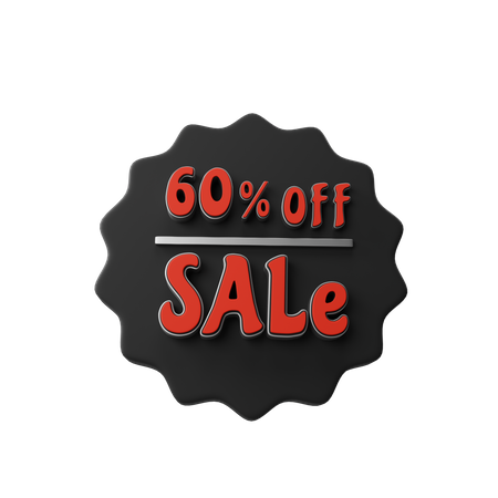 60 Percent Discount Off Sale  3D Illustration