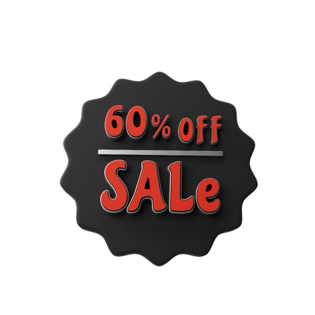 60 Percent Discount Off Sale 3D Illustration