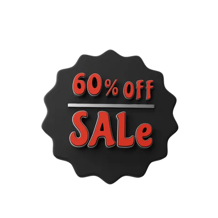 60 Percent Discount Off Sale  3D Illustration