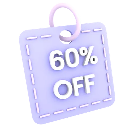 3 D Discount 40 50 60 Off Sale Tag Icon Ecommerce Illustration 3D Icon
