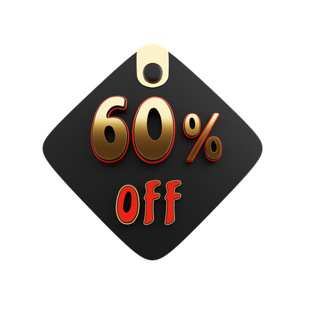 60 Percent Off  3D Icon