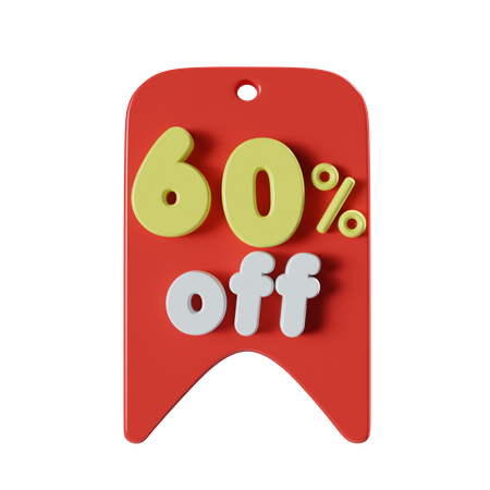 60 Percent Off  3D Icon