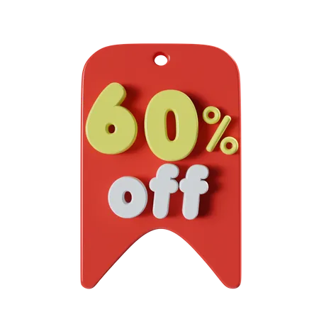 60 Percent Off  3D Icon