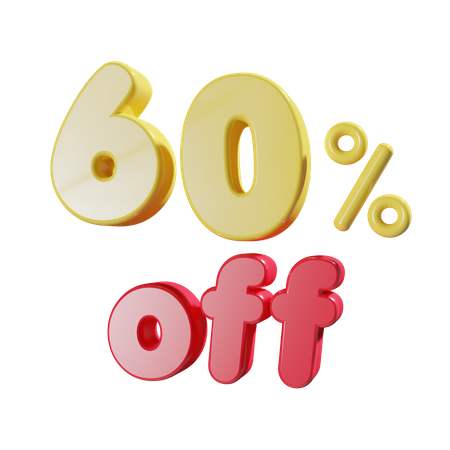 60 Percent Off  3D Icon