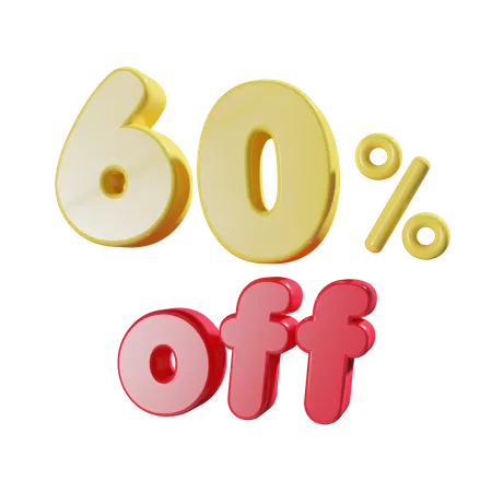 60 Percent Off  3D Icon