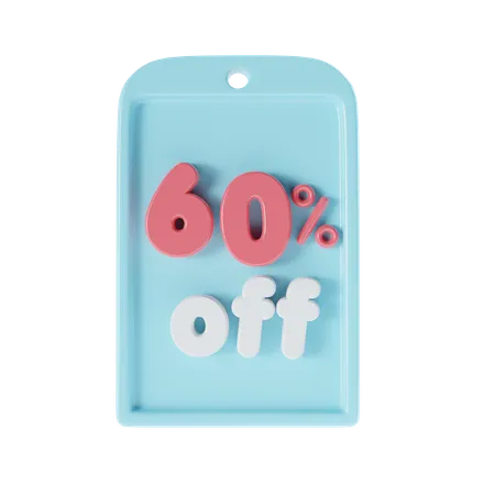 60 Percent Off  3D Icon