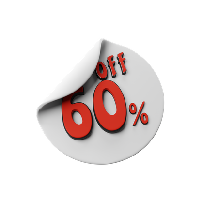 60 Percent Off  3D Illustration