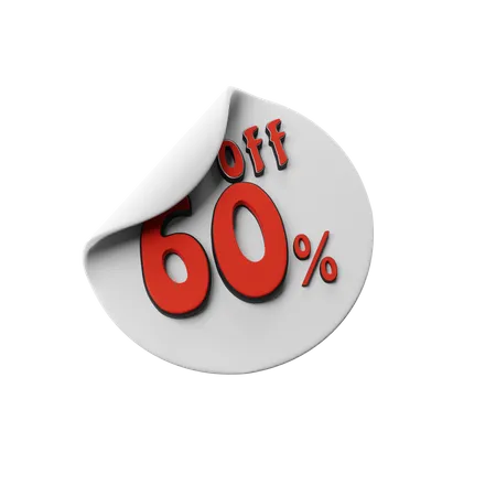 60 Percent Off  3D Illustration