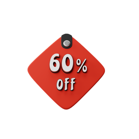 60 Percent Off  3D Illustration