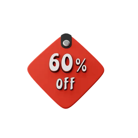 60 Percent Off  3D Illustration