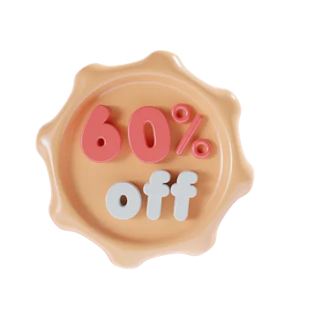 Sale Icon With Orange Theme 3D Icon