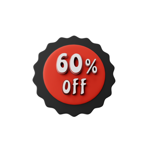 60 Percent Sale  3D Illustration