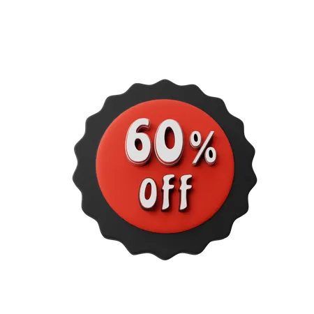 60 Percent Sale  3D Illustration