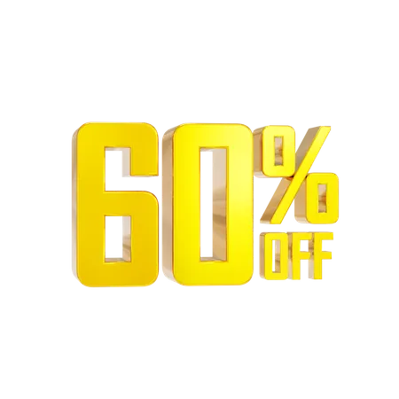 60 Percentage Discount  3D Icon