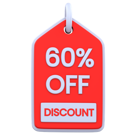 60 Percentage Discount  3D Icon