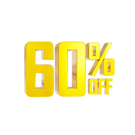60 Percentage Discount  3D Icon