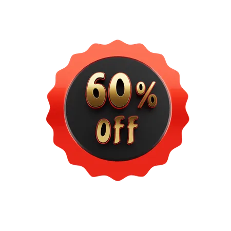 60 Percentage Offer  3D Icon