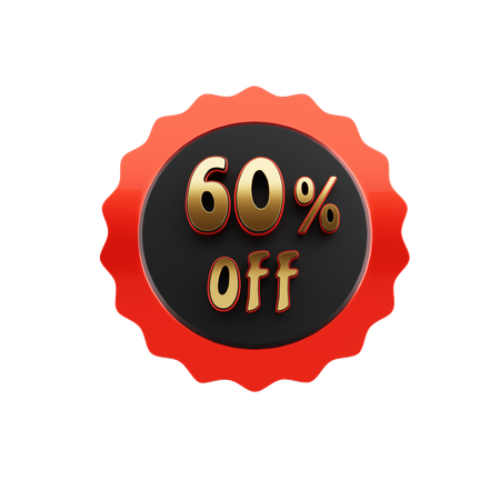 60 Percentage Offer  3D Icon