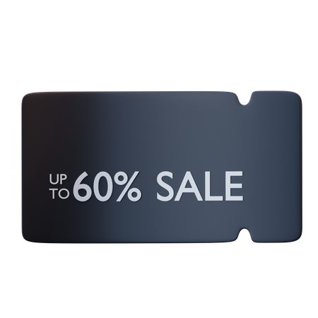 60 Percentage Voucher Discount  3D Icon