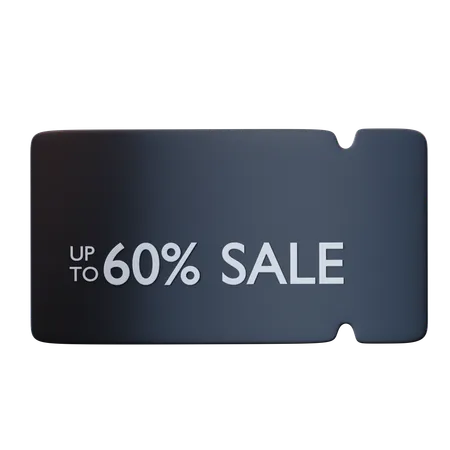 60 Percentage Voucher Discount  3D Icon