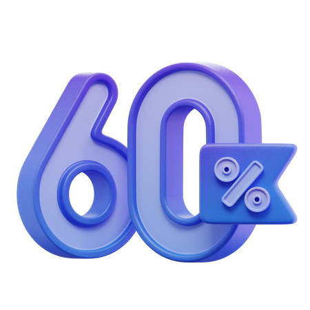60 por ciento  3D Icon