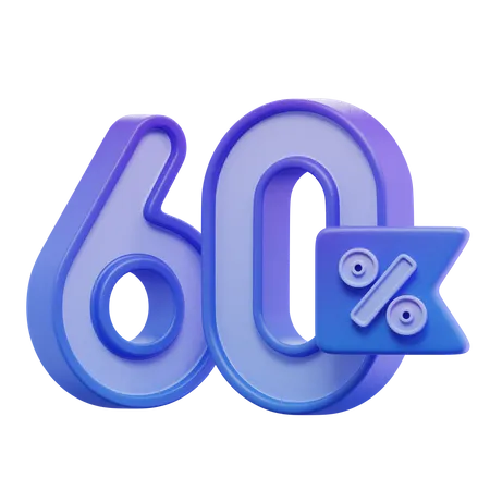 60 por ciento  3D Icon