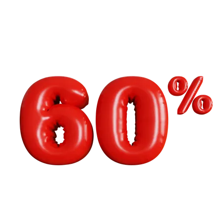 60 por cento de desconto  3D Icon