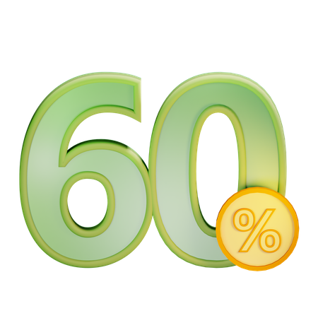 60 por cento de desconto  3D Icon