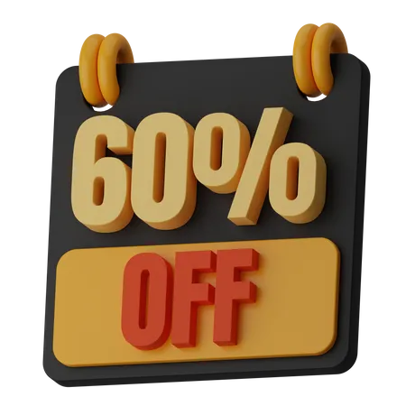 60 pourcentage de réduction  3D Icon