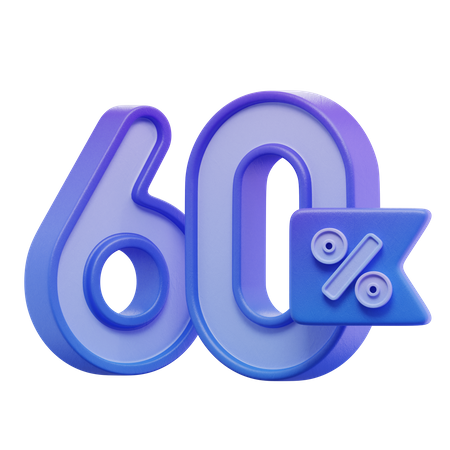 60 Prozent  3D Icon