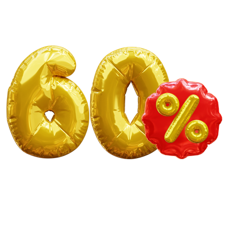 60 Prozent  3D Icon