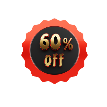 60 Prozent Angebot  3D Icon