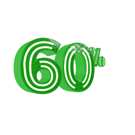 60 Prozent Rabatt  3D Icon